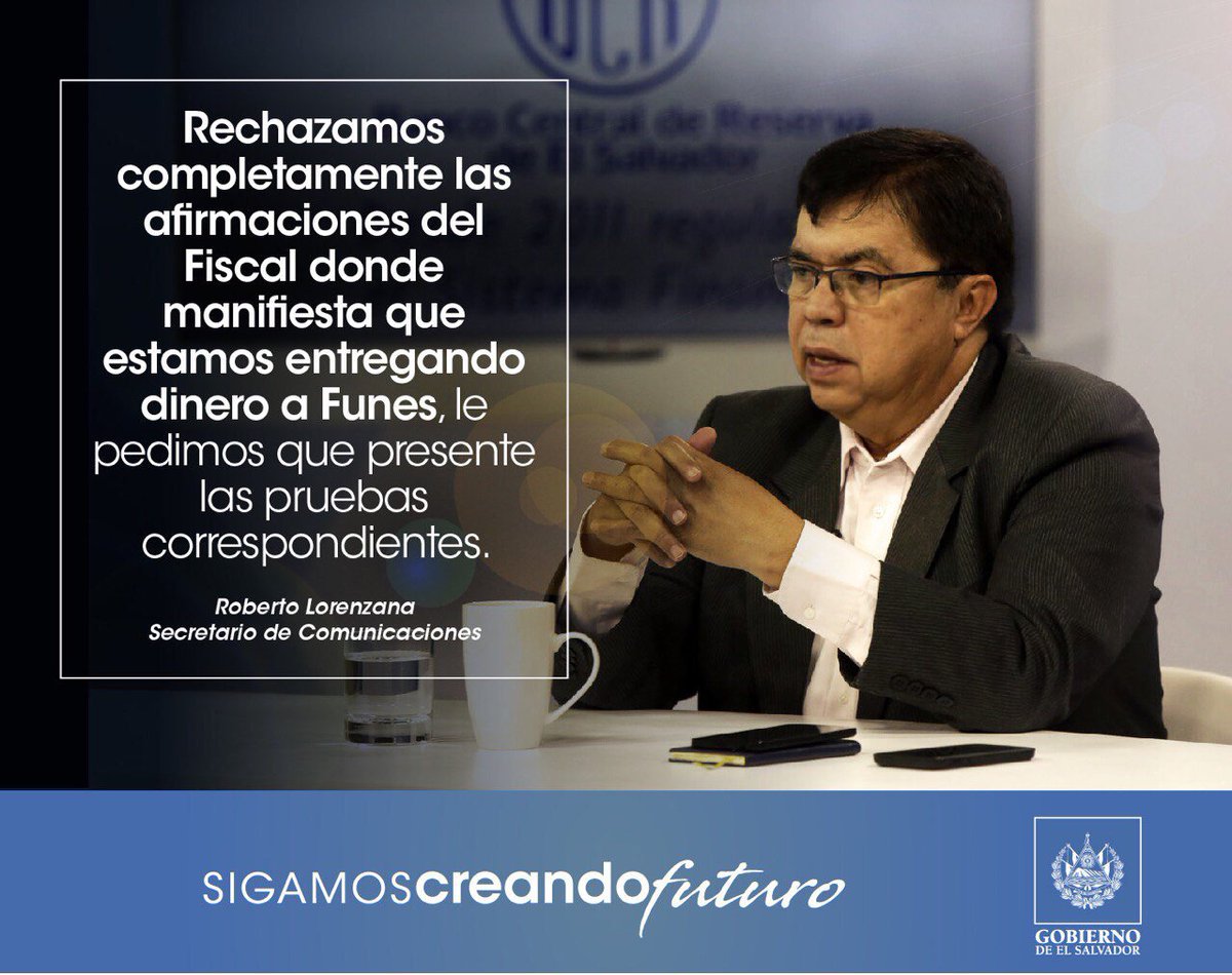 Realizamos un llamado a la <a href="/FGR_SV/">Fiscalía General de la República El Salvador</a> para que presente las pruebas del supuesto envío de dinero al expresidente Funes por parte del Gobierno.