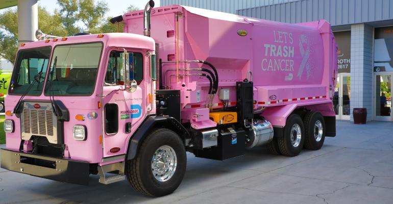 Waste360's tweet image. #NeedToKnow @miamidadeswm has begun receiving replacement vehicles for about 50% of its automated #waste collection #fleet. bit.ly/2MGyhl2