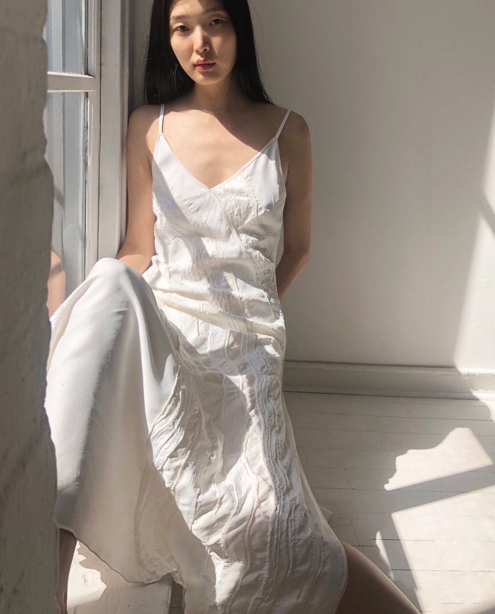 YEON FW18 Daphne Asymmetric Dress made from custom developed fabric. Now available exclusively <a href="/modaoperandi/">Moda Operandi</a> #YEON