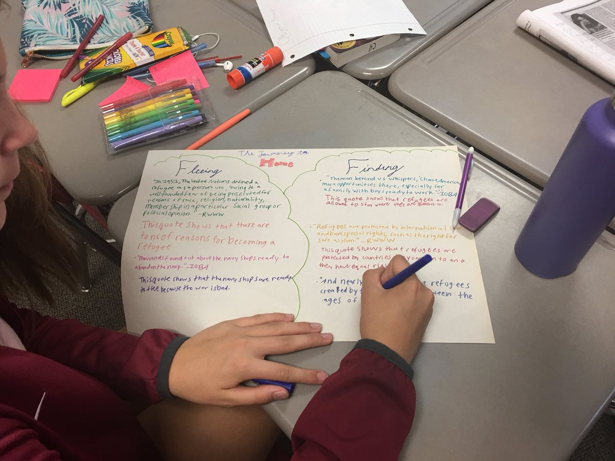 mrsjhowland's tweet photo. Finding and fleeing home. Challenges faced by #refugees. #textevidence #quoteanalysis #salemproud https://t.co/Gmy1vtDKOP