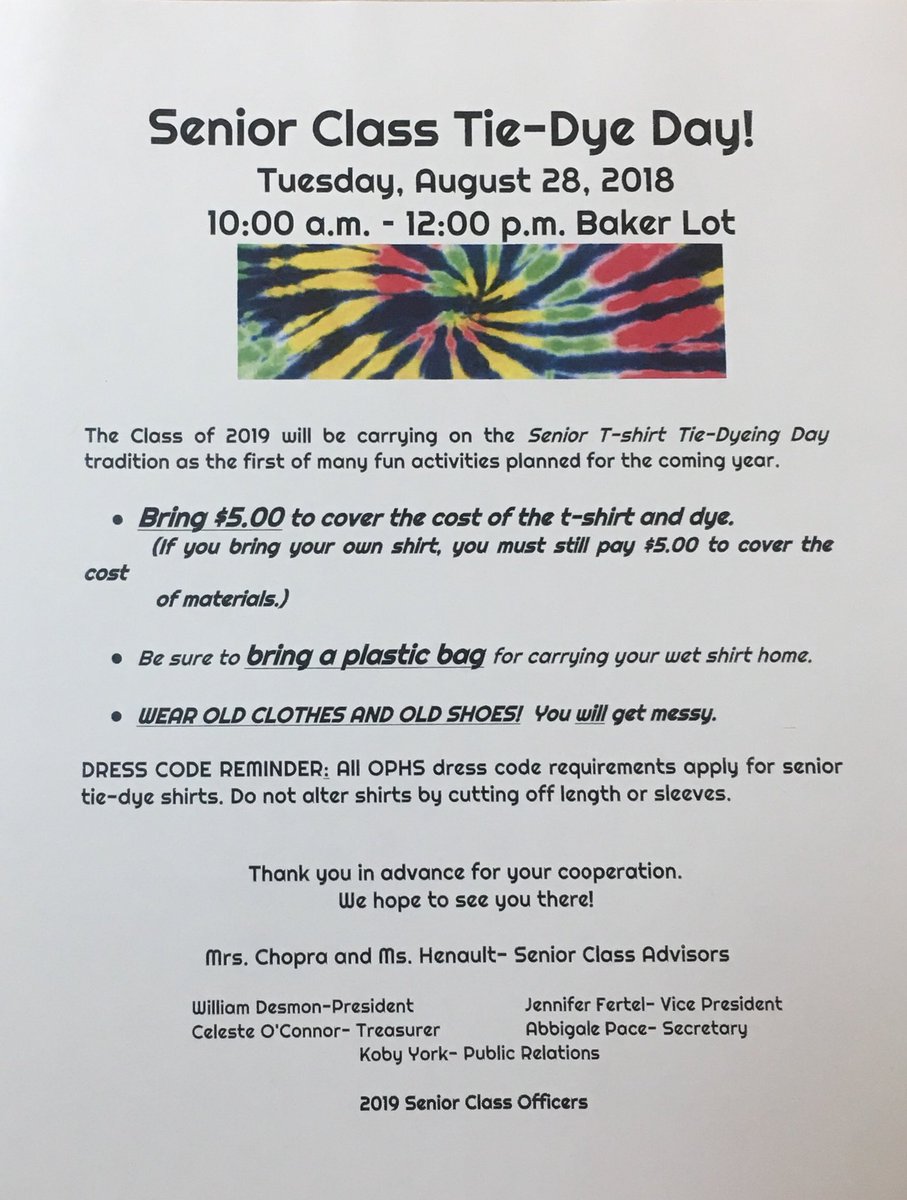 kicking off senior year with senior tie-dye, August 28th!!