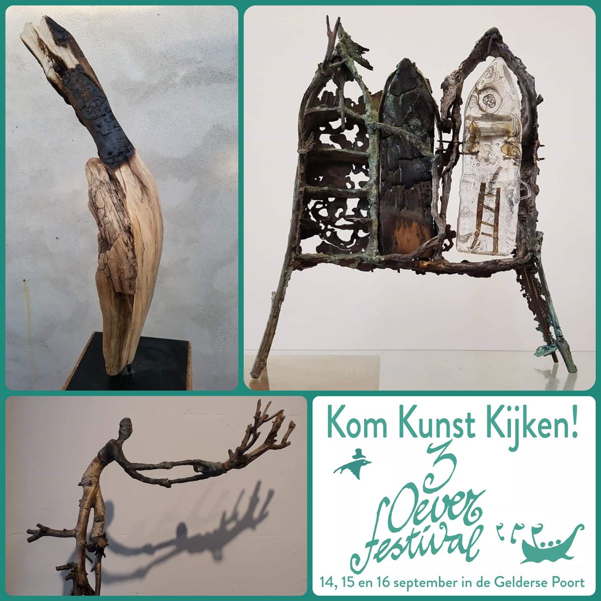 AlieEngelsman's tweet photo. KOM KUNST KIJKEN tijdens het 3Oever Festival bij Zepplinn, Zin in Vormgeving te Doornenburg. #kunst #3OF #3OeverOpenAtelierRoute https://t.co/UeyyNczMyQ