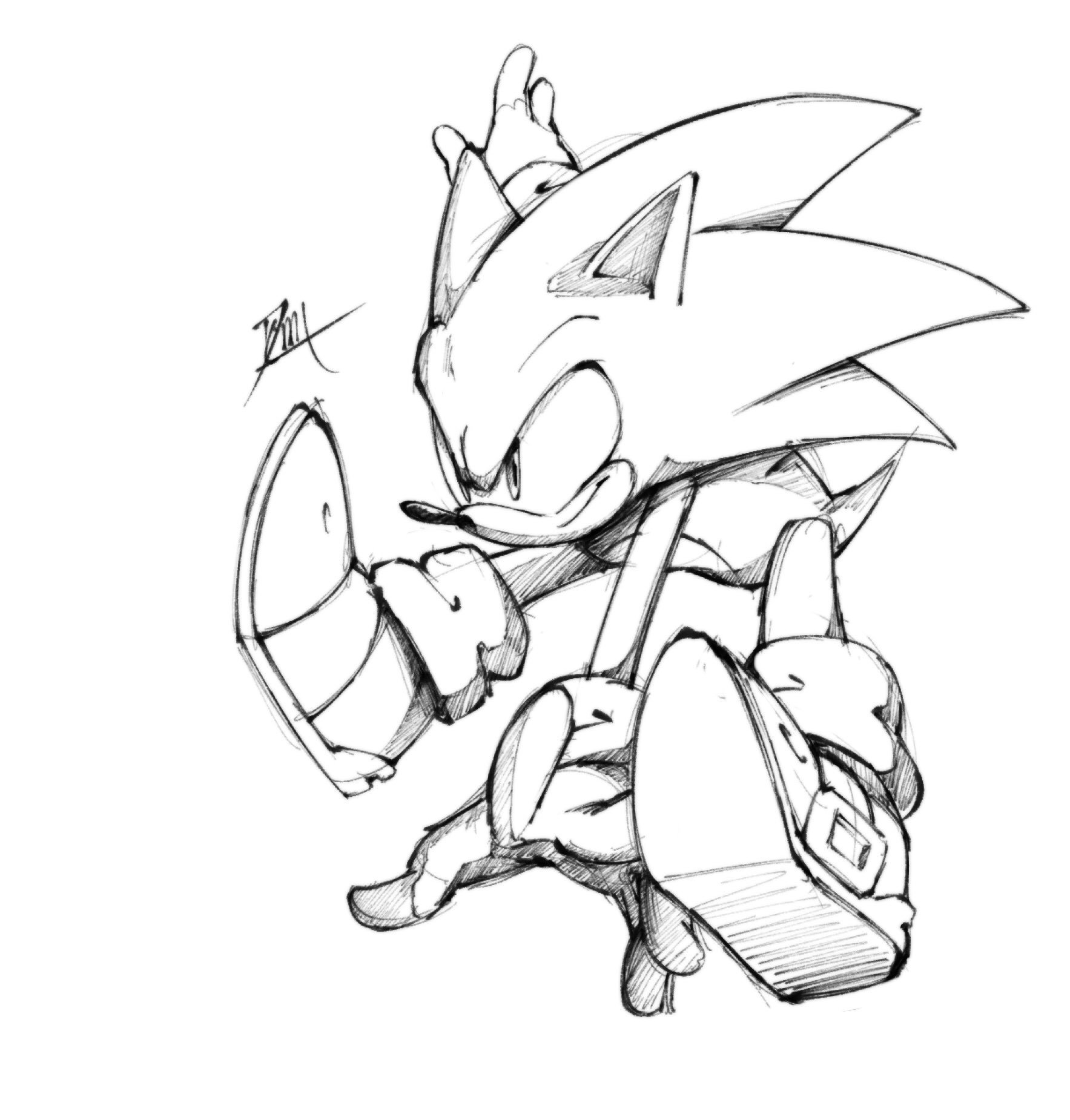 18. Sonic sketch in class I’m a bad boy. 