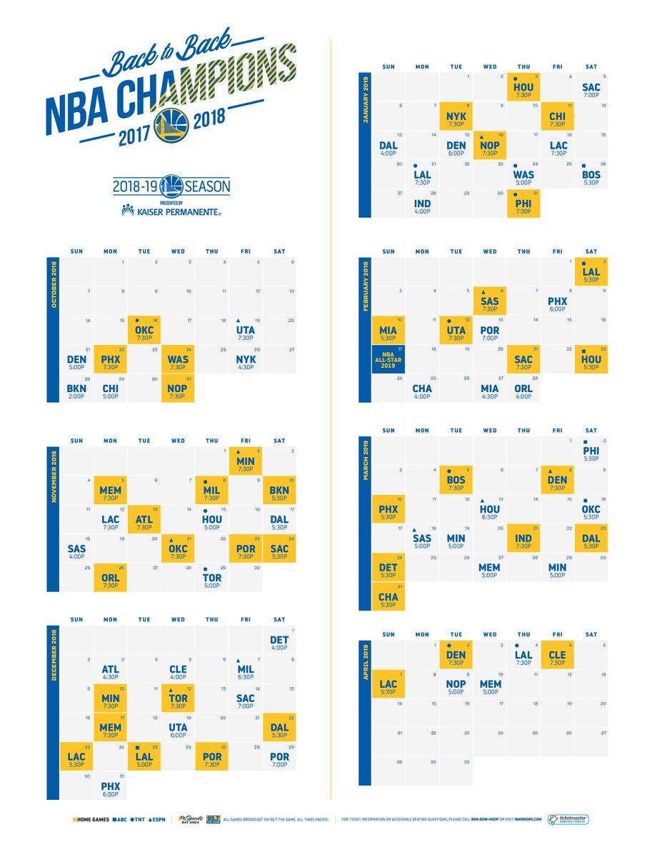 Warriors Printable Schedule Customize and Print