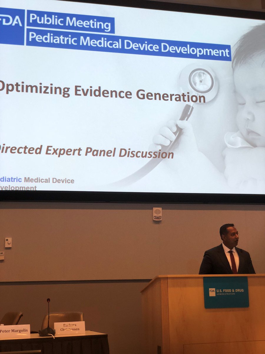 Today, the FDA hosted the 1st day of the public meeting, Pediatric Medical Device Development. You can register on-site, so we hope more join us tomorrow! #Devices4kids fda.gov/MedicalDevices…