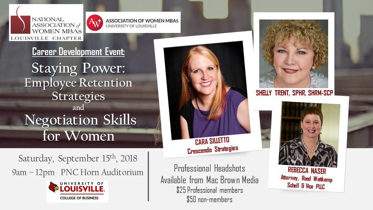 mbawomenKY's tweet photo. Don't miss our premier career development event on Saturday, Sept. 15th at the @UofLMBA College of Business.  Three speakers, breakfast, and professional headshots!  Click here to register:  https://t.co/SSmegUdqT0 https://t.co/hiMgiiOI17