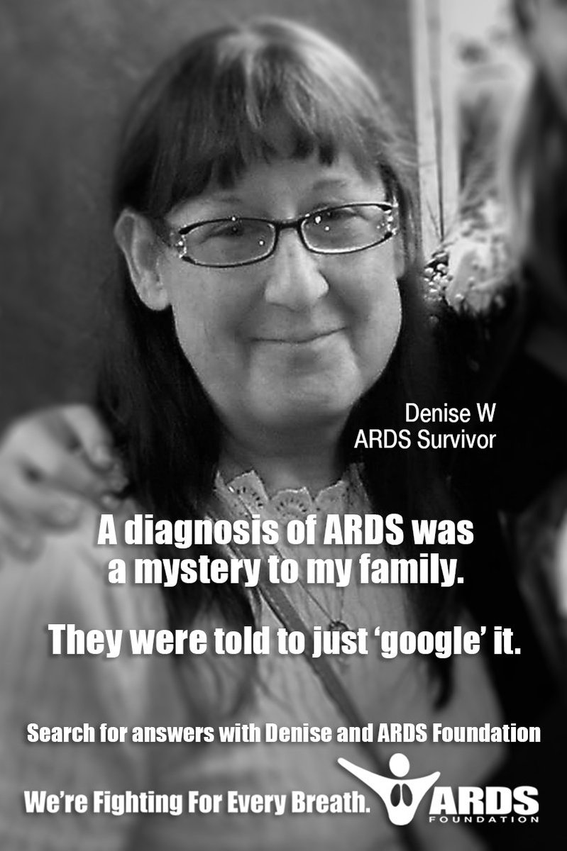 ArdsGlobal's tweet photo. Search for information about #ARDS with Denise and ARDS Foundation! #FightingForEveryBreath #VoicesOfArds #ICU #PatientVoices #ArdsAwareness https://t.co/VYaYcrKSW9