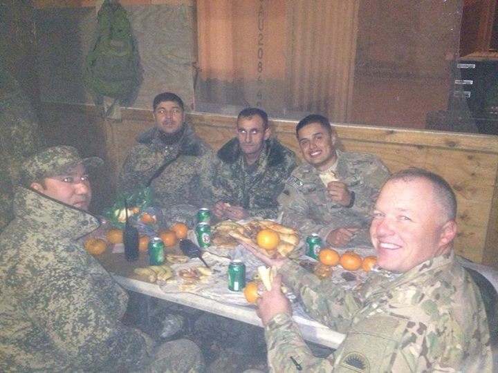 Friends behind the hard rock