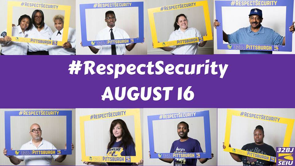 32BJSEIU's tweet image. Join 32BJ members this Thursday in Pittsburgh, as they kick off their campaign to win $15/hour and a second strong union contract #RespectSecurity facebook.com/events/9428682…