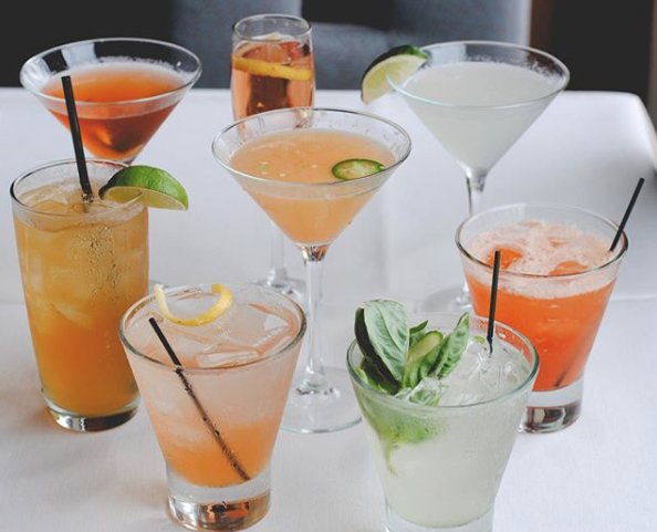 SDRestaurantWk's tweet photo. The lineup. 😍 Enjoy craft #cocktails with evolving #California cuisine at @NineTenLaJolla in La Jolla! Menu changes daily to take advantage of fresh products from local farms and local fish selections arriving daily from Hawaii, the North Pacific and Atlantic regions. #SDRW2018 https://t.co/NMkk5uNXyt