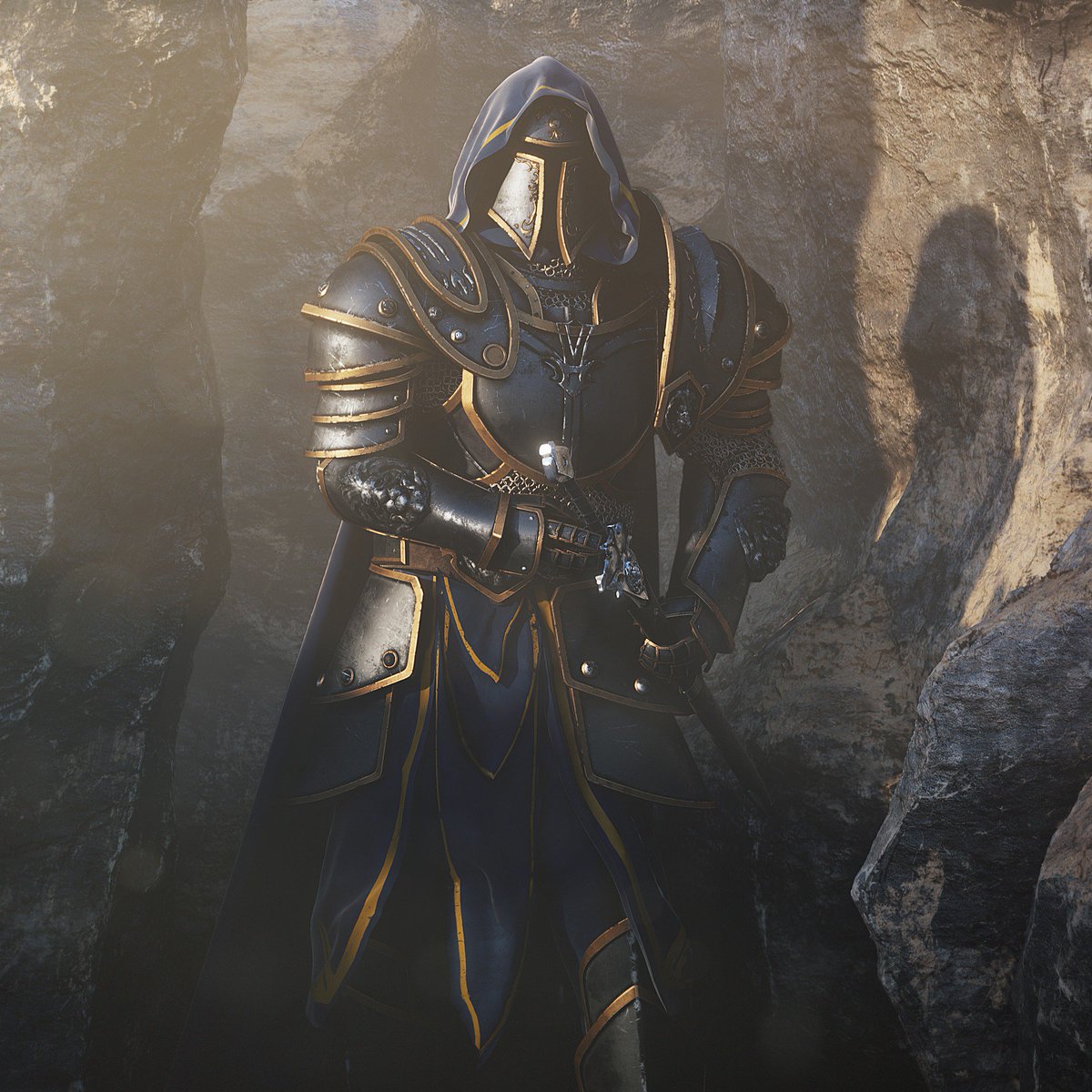 Gnomon_School's tweet photo. Are you prepared? Gnomon student Malcolm Moseley's Stormwind Knight sure is. Malcolm's piece was featured in the 2018 Gnomon Student Gallery and is the perfect herald for the upcoming #BattleForAzeroth. The only question left is whether you're #ForTheAlliance or #ForTheHorde https://t.co/F1uDOLvY91