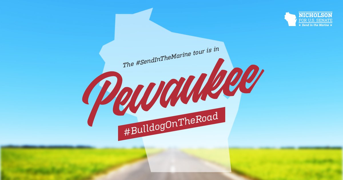 NFSBulldogOTR's tweet photo. There was no food at our stop today in Pewaukee, but the sun was shining bright and we met some people eager to #SendInTheMarine! ~The Bulldog 🌞🇺🇸 #BulldogOnTheRoad #SendInTheMarine #WISen #WIRight https://t.co/8ekJVmgSP1