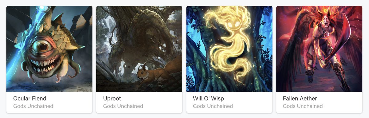 .<a href="/GodsUnchained/">Gods Unchained</a> cryptogoods can now be shown off on <a href="/NIFTYgallery/">CryptoGoods Gallery (formerly NIFTYgallery)</a>! 

Start creating and sharing your favorite Gods Unchained collections 👉 NIFTY.gallery