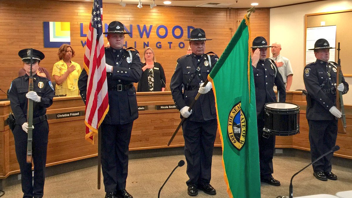 LynnwoodPD's tweet photo. Oath of Office and Swearing in Ceremony for our Little Chief Luca Keogh this evening. Thank you Mayor Smith, City Council &amp; South County Honor Guard for sharing this special night with us! https://t.co/auxrf8WSsE