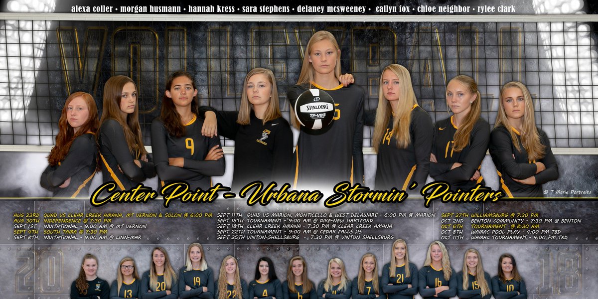 Meet your 2018 Junior and Senior players on the Center Point - Urbana VolleyballTeam!  Such a fun group of girls to work with!  Good luck this season ladies! @CPUathletics @VolleyballCpu