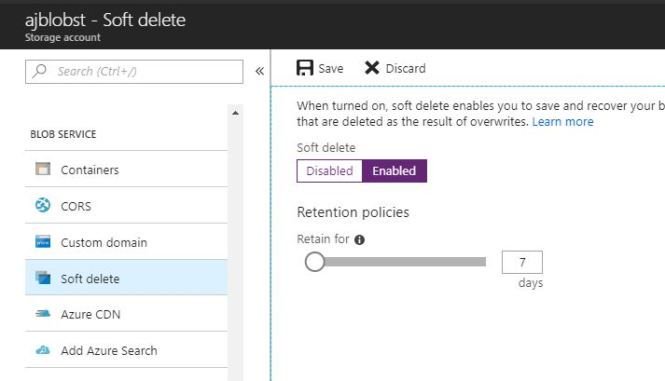 AzureWeekly's tweet image. Recover #Azure Blob Storage Data by enabling Soft Delete from @AbhijitJana buff.ly/2LWSmmP #BlobStorage