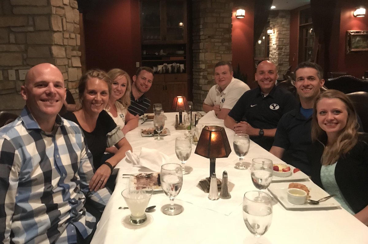 gregwrubell's tweet photo. Had a GREAT night during our 2nd annual #VOTCDinner at @RuthsChrisPC inside @Hotel_Park_City!
Thanks to @BryanRBush and Camille, @ItsAFoeHammer and Jessica, @BYULoyalCougar and Mari for joining us—and to my man @bigmurph1188 for setting it up! Good food, good times! #GoCougs https://t.co/tXVSjsek2I