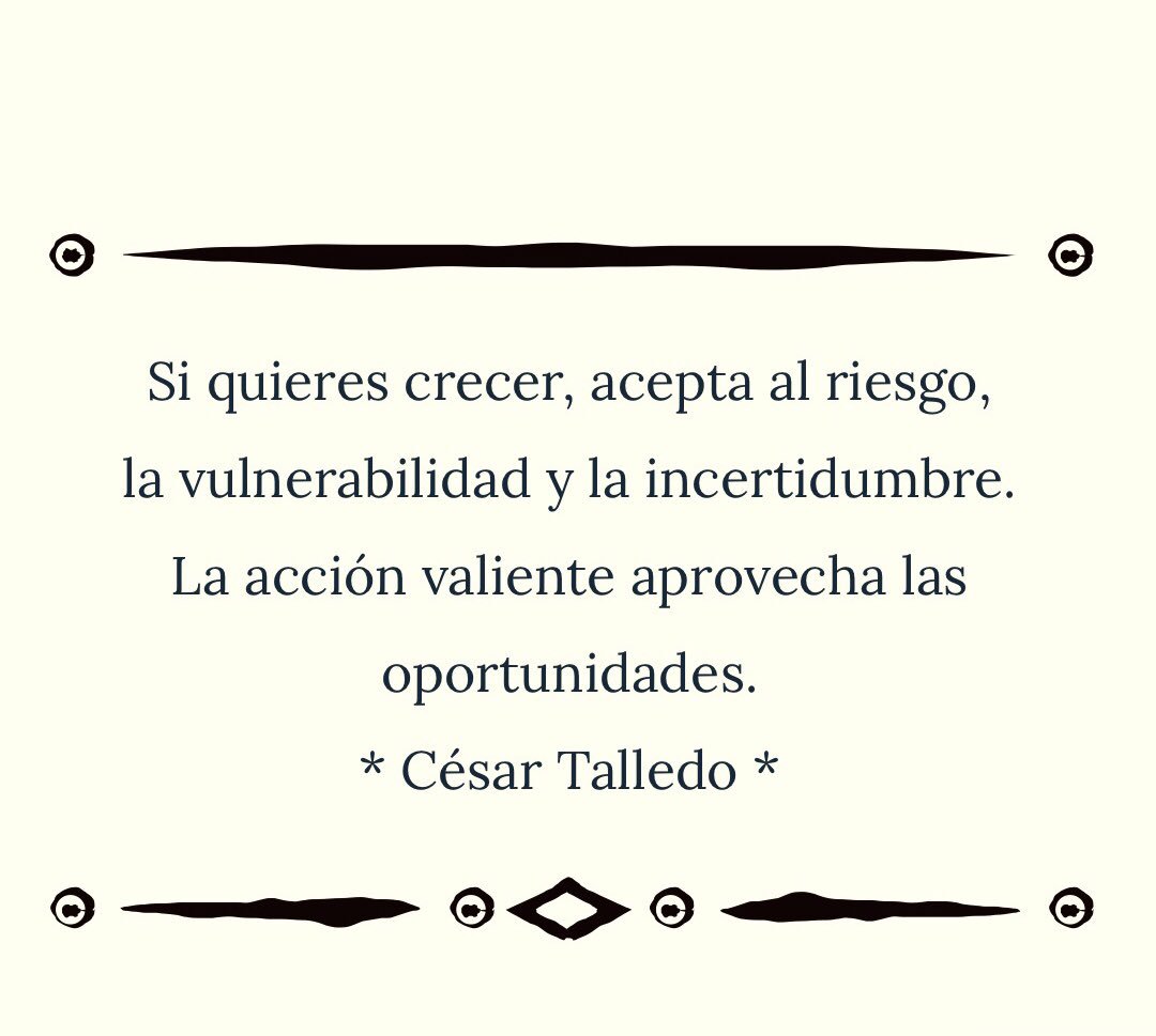 cesartalledo's tweet photo. #accionmasiva #valentia #saldetuzonadeconfort #efectocompuesto #victoriapersonal #cesartalledo https://t.co/G8T3Exm4Nq