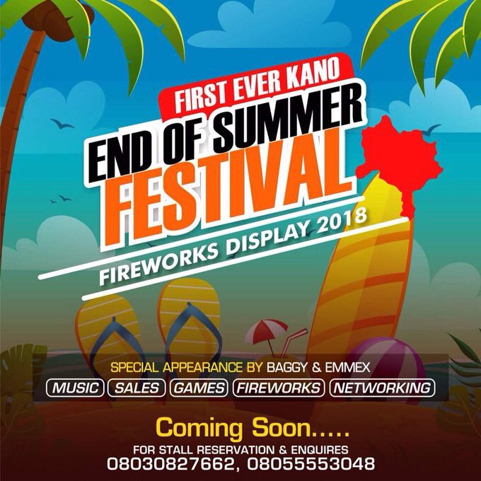 Usmanbuhariii's tweet photo. First ever kano end of summer festival 

Food
Fashion
Networking
Music
Fireworks 

Limited stalls available! Get yours
It’s gonna be lit🔥👌🏿

Coming soon! See you there
RT https://t.co/naSOXRPD4I