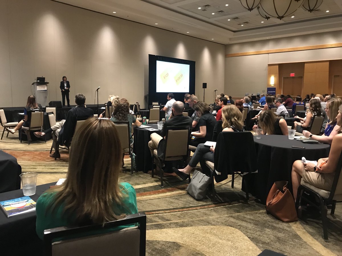 KellyAShannon's tweet photo. Super interesting presentation by @nharhut at #ESTO18 on the psychology behind marketing! 
“The brain doesn’t like logical, rational, conscious thinking—and will take any shortcut it can.” https://t.co/jaJMV0dgIZ