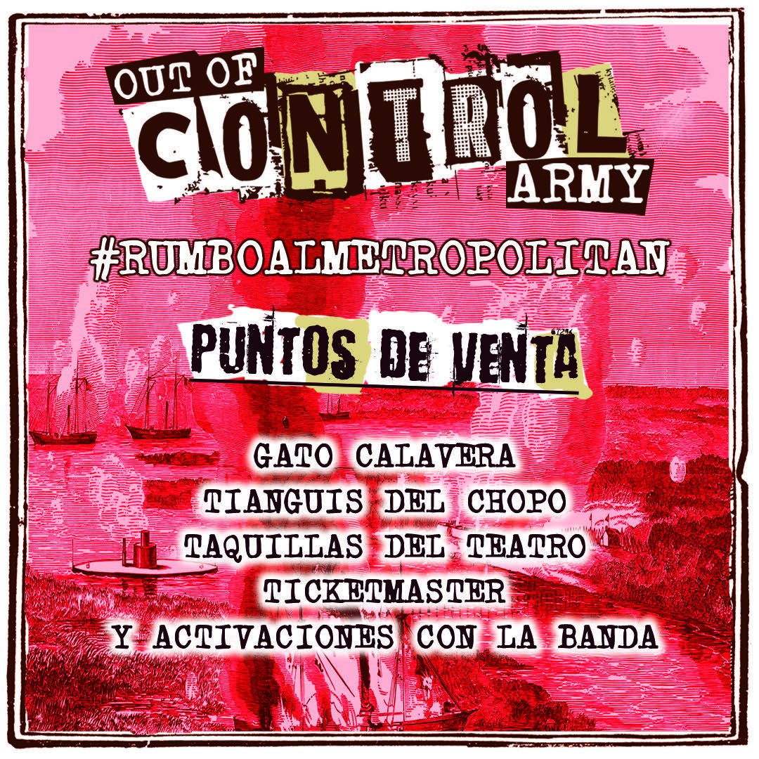 Out of Control Army (@control_army) on Twitter photo Gracias a todos los que ya tienen su boleto y los que faltan, qué esperan? Pregunten!! Corran que se acaban!!
#teatrometropolitan #rumboalmetropolitan #outofcontrolarmy #presentaciondedisco #puntosdeventa #ticketmaster #centrosticketmaster <a href="/Ticketmaster_Me/">Ticketmaster México</a> <a href="/TMetropolitanMx/">Teatro Metropólitan</a> Gracias a todos los que ya tienen su boleto y los que faltan, qué esperan? Pregunten!! Corran que se acaban!!
#teatrometropolitan #rumboalmetropolitan #outofcontrolarmy #presentaciondedisco #puntosdeventa #ticketmaster #centrosticketmaster <a href="/Ticketmaster_Me/">Ticketmaster México</a> <a href="/TMetropolitanMx/">Teatro Metropólitan</a>