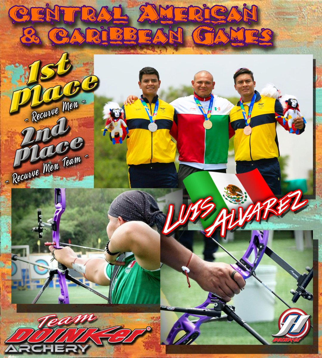 DoinkerStabs's tweet image. Congratulations to Team Doinker&apos;s Luis Alvarez of Mexico on his Dual Medal Win at the 2018 Central American &amp;amp; Caribbean Games! #Doinker #Archery #TeamDoinker #winning