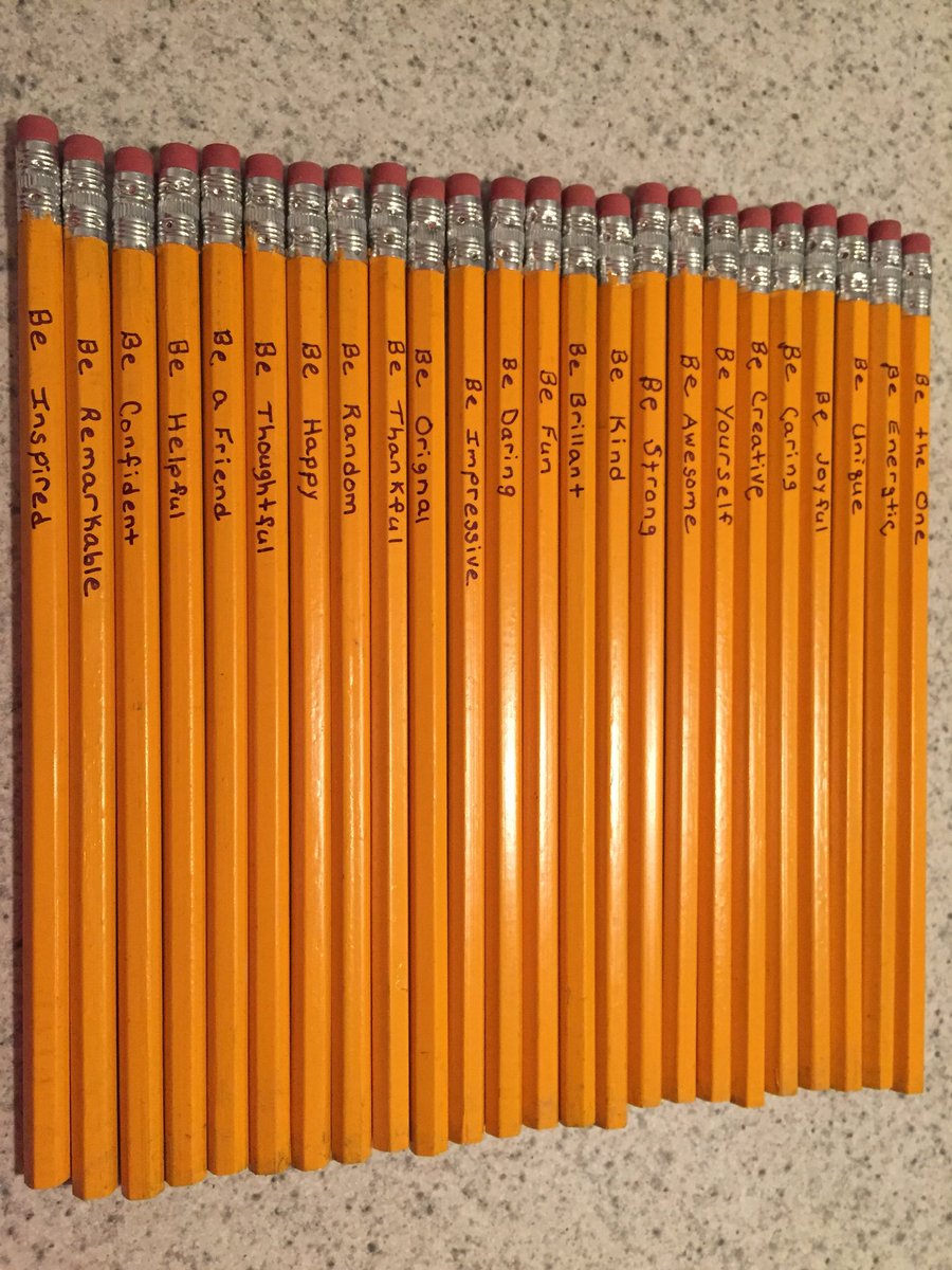 Lisa88Bailey's tweet photo. Our school theme this year is to Be the One. So I wrote a message on each of my students pencil to remind them of things they can be. #Fredstrong #BeTheOne https://t.co/1rZE2rNYM5
