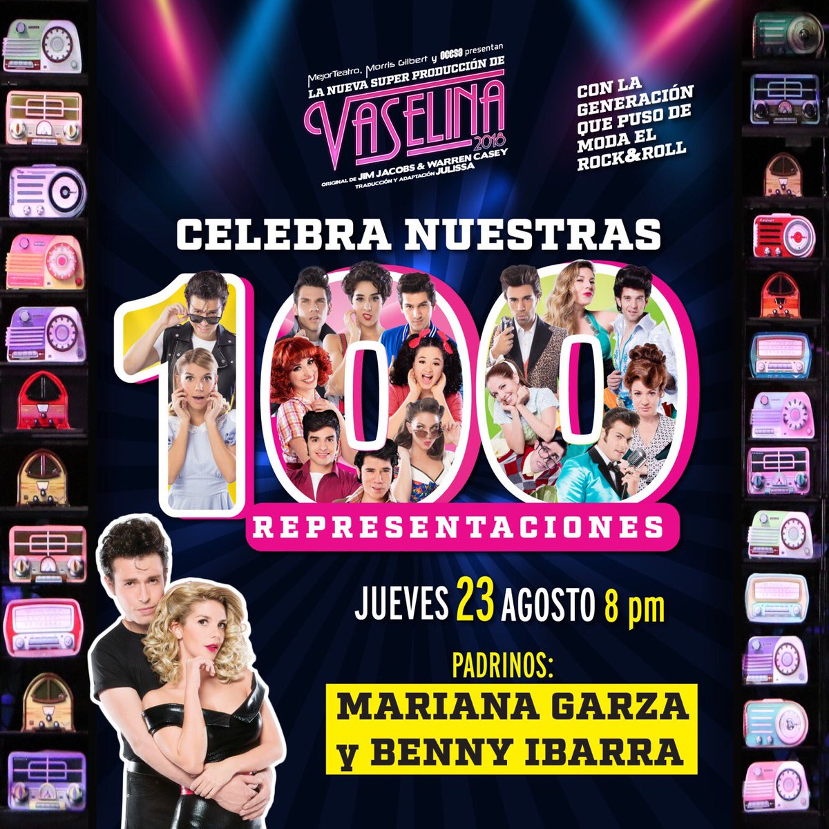 vaselinaoficial's tweet photo. ¡No puedes faltar a las #100DeVaselina!

@marianagarza70 y @bennyibarra los padrinos de lujo de esta gran fiesta rockanrolera. 

Compra tus boletos aquí: https://t.co/c2MP5mxScN https://t.co/2Keb65o1q8