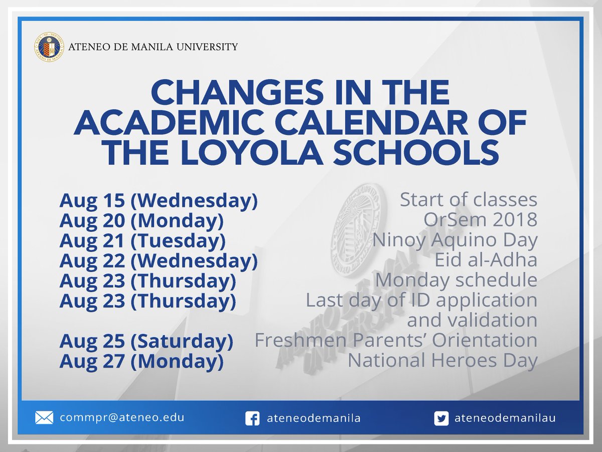 Ateneo De Manila On Twitter Please Take Note Of The Changes In The