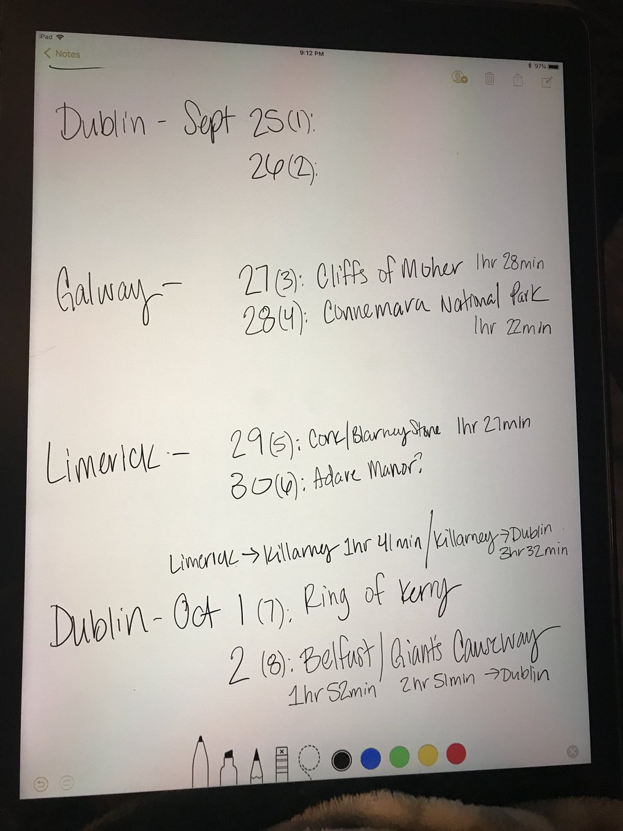 KillSchott's tweet photo. So I seem to have most of my Ireland trip scheduled now. Iโm going to be a tired, busy bee but I think it will be worth it. Still need to find something to do in Dublin though ๐ #notimeforjetlag https://t.co/LnExgVM2iO