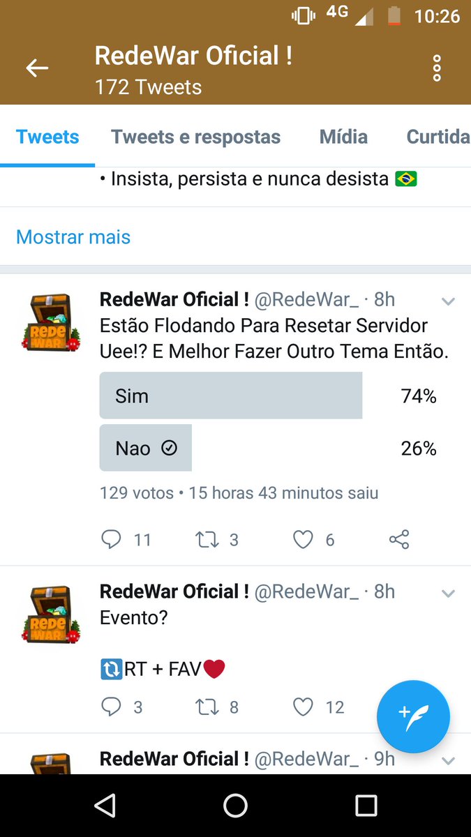 Nmrl se toquem cara eles querem que reseta pq geral não tem nada e tem preguiça de evoluir e passar que tá com spawn, ai eles querem reset para ficar mais fácil para eles sério já dei uma chance para esses monte de resets se restar vou kitar <a href="/RedeWar_/">RedeWar_</a>