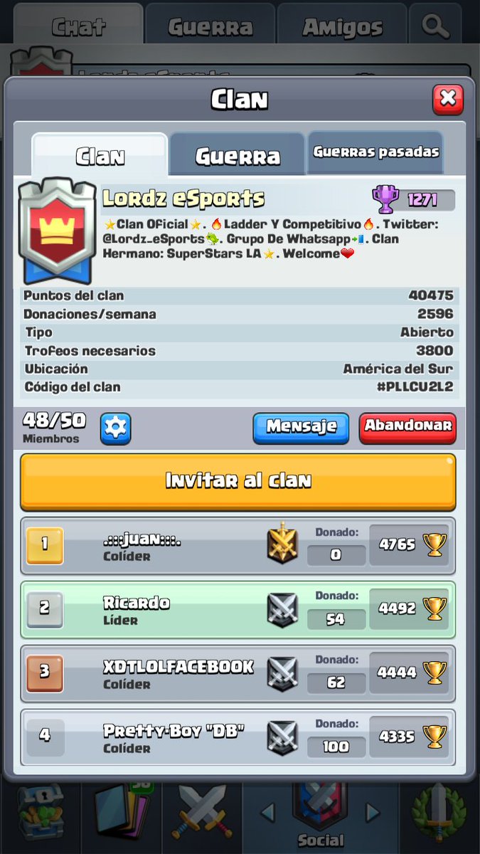 Estamos en busca de jugadores comprometidos al clan❤ te unes a la familia?