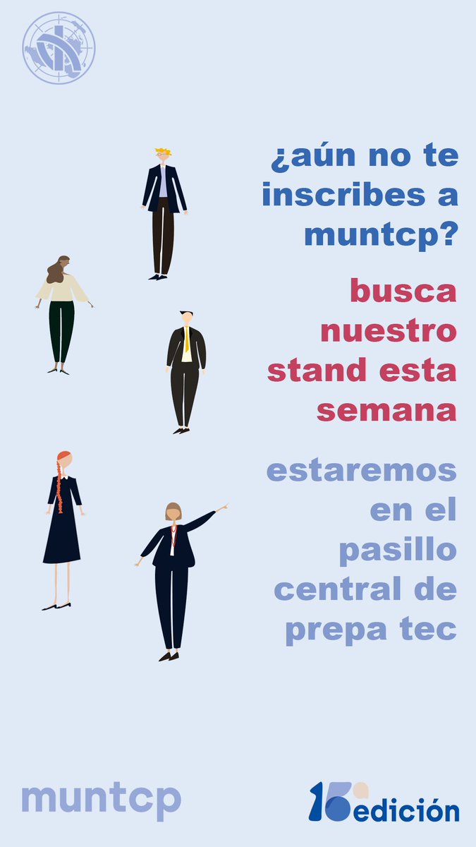 MUNTCP's tweet photo. Busca nuestro stand toda esta semana y finaliza tu proceso de inscripcion.

#MUNTCP2018 https://t.co/lVoh4PgAxw