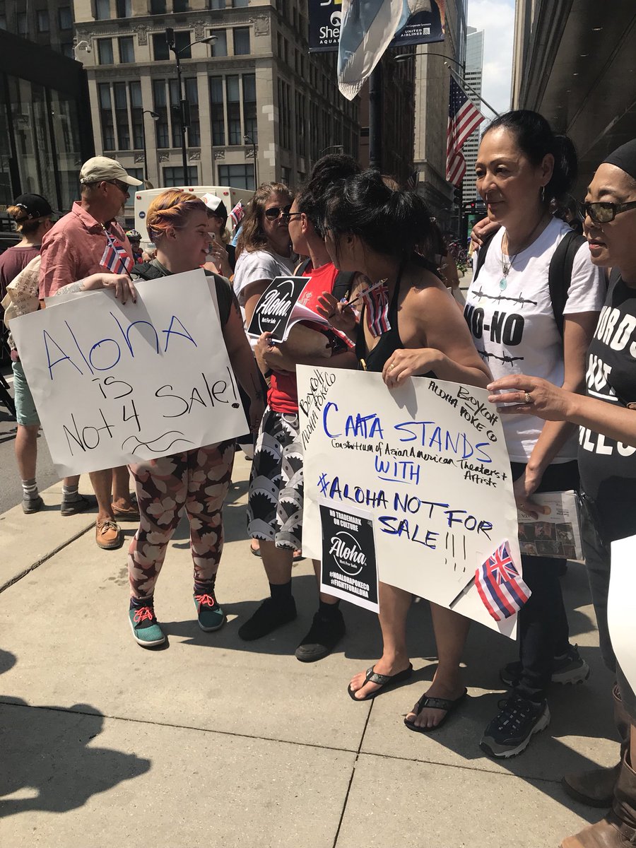 oha_hawaii's tweet photo. HUNDREDS PROTEST ALOHA POKE COMPANY
Two hundred protestors rallied today against Aloha Poke Company’s aggressive efforts to assert ownership over the Native Hawaiian word “aloha. #AlohaNotForSale https://t.co/XR5ARRzSHr