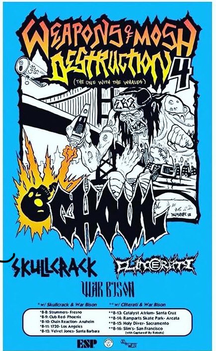AmiLawless's tweet photo. #CLITERATI Joins the #WeaponsofMoshDestructionTour tonight at #TheCatalyst in #SantaCruz come mosh yr flesh off with #Ghoul #WarBison &amp; locals #allages #mosh @tankcrimes #getyourclitinthepit #thrash #queercrust #punkrock https://t.co/ssH60I8z0F