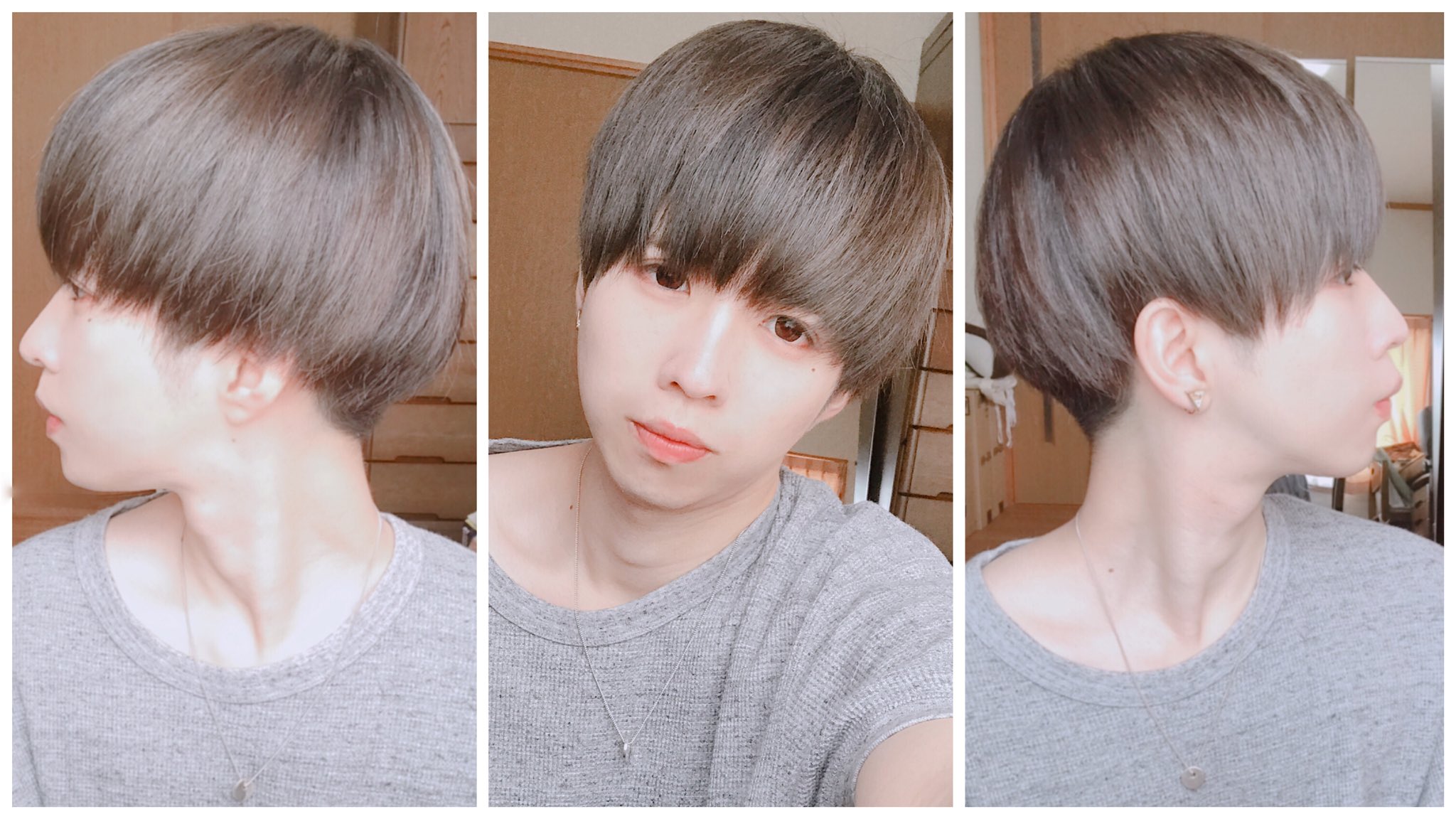 O Xrhsths ぶっきー くまがすきです Sto Twitter 今回の髪型お気に入りすぎたからまたこういう風にって言えるように 前と左サイドと右サイドの写真撮っといた ノーセットでもいい感じ ソフトマッシュ