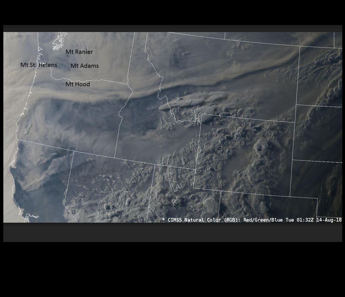 NWSBayArea's tweet image. An extraordinary river of smoke extending from the Oregon coast through Montana and into central Canada, as seen in early evening GOES-16 satellite imagery.