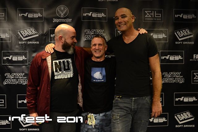 Rotersand and our festival boss Mark aka Gus, backstage at our 2017 festival.
Photo by Rich Halfpenny.

#MeetAndGreet #rotersand #backstage 2017 by richhalfpenny at #infestfestival 
#infestuk #industrialsummercamp #bradford #westyorkshire #uk

#goth #industrial #ebm #synthpop #f