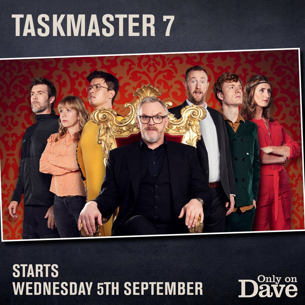 The wait is nearly over. #Taskmaster 7 starts Wednesday the 5th of September, only on Dave. Yeah it's OK to get excited.