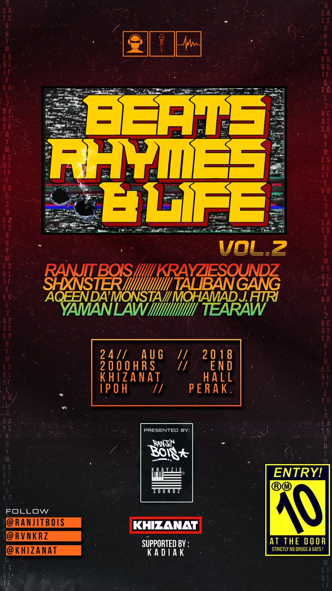 afifhazeeq's tweet photo. BEATS RHYMES AND LIFE VOL 2!
Lessgedit!!!
Full poster! 👇🏻
Spread love!
Keep hittin that rt gang!!!!
@khizanat
@RVNKRZ
#MakeIpohPyorAgain
@iloveyouIPOH
*Save this poster and keep on spread em words gang!
THANK YOU, AWGE! https://t.co/TrGfCl9Mqf