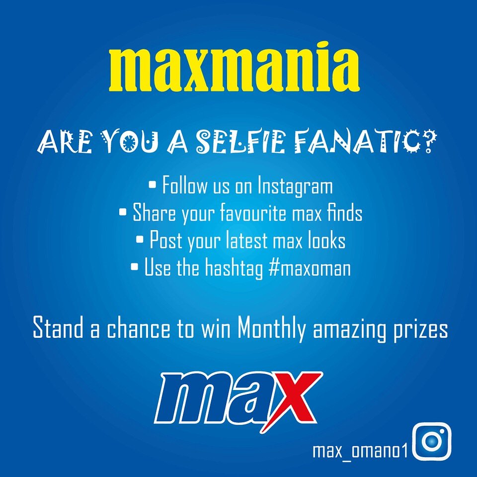 maxomano1's tweet photo. Are you a Selfie Fanatic? Post your selfie wearing your max favourite outfit for a chance to win monthly cool prizes using the hashtag #maxoman https://t.co/w9GXFmeYQH