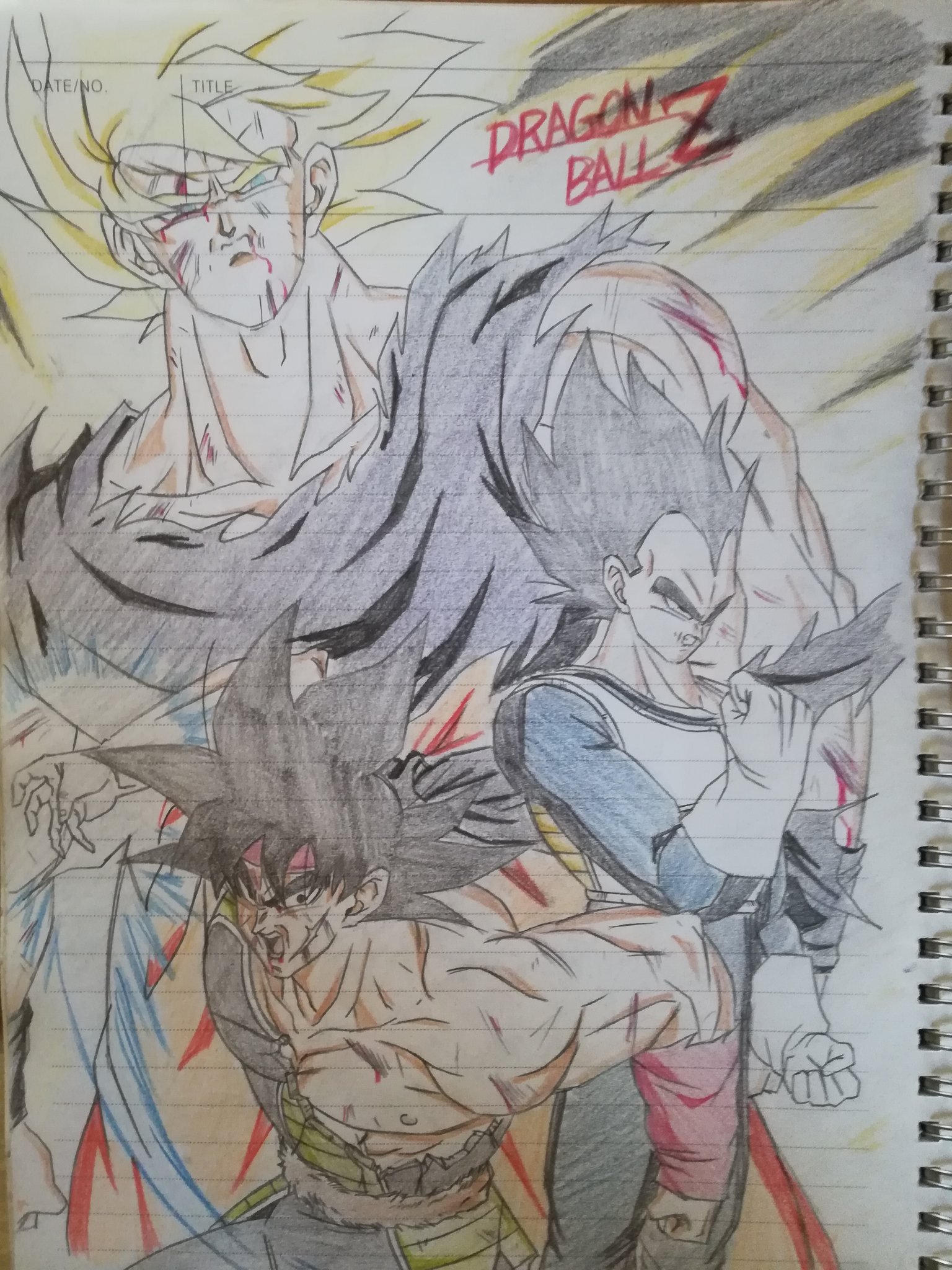 Kakeru ナメック星編て サイヤ人の過去とか少し分かるから見てて楽しいな 超サイヤ人孫悟空に 父バーダック ベジータの涙 フリーザ カッコ良すぎる 2年位前に描いたナメック星編のイラスト サイヤ人の受け継がれる意志 みたいな感じで描いて