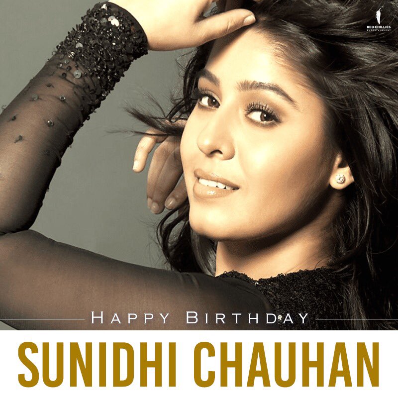 RedChilliesEnt's tweet photo. Melodious. Versatile. Mesmerizing. Here's wishing the talented @SunidhiChauhan5 a very Happy Birthday 🎂 

#HappyBirthdaySunidhiChauhan https://t.co/DgT0NfStXL
