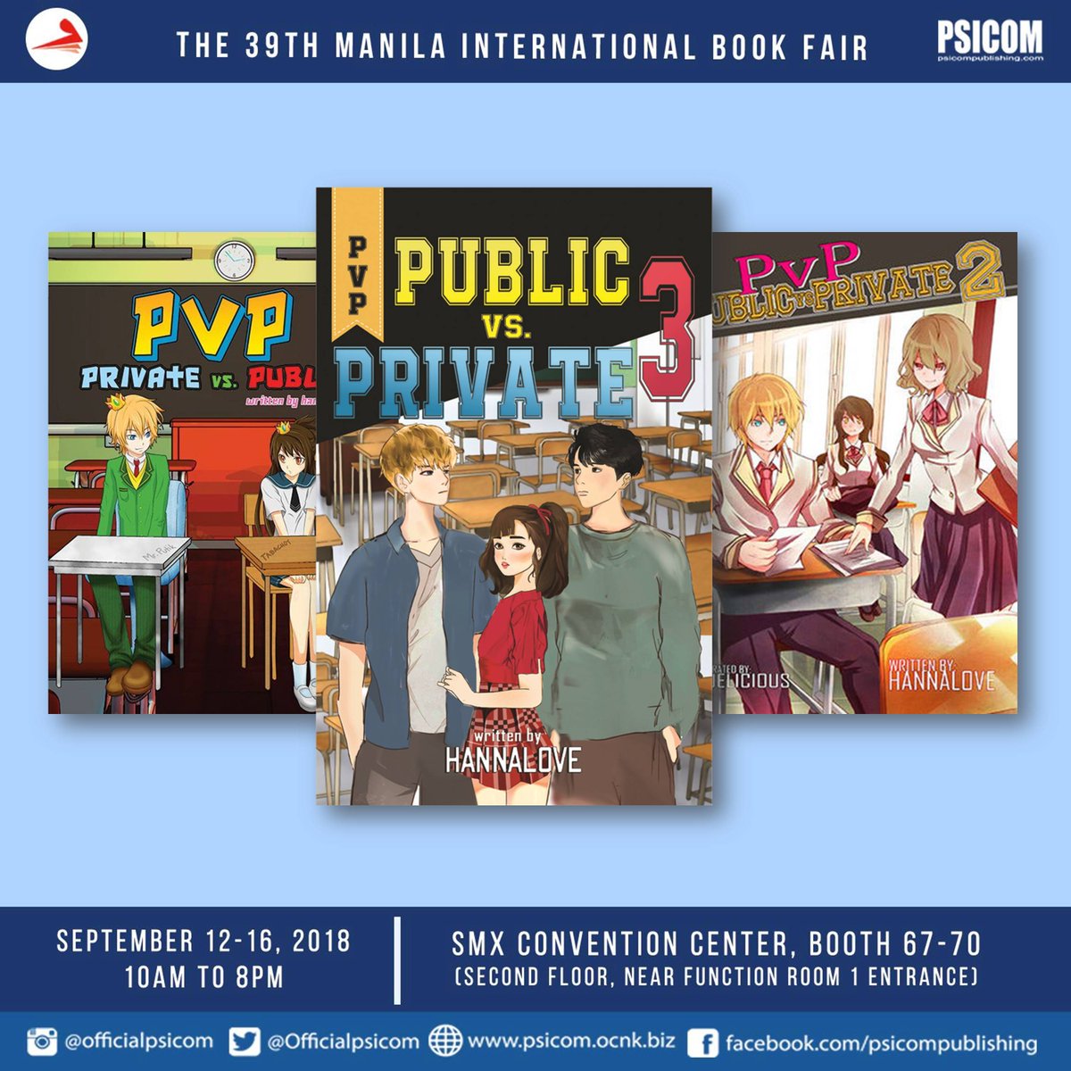 Officialpsicom's tweet photo. Part 3 of @Story_PVP will be available at this year's MIBF ;)
Part 1 &amp; 2 will also be available at the event in case your friend didn't return your copy 😂 @hannagrio #PSICOMreturns https://t.co/WOpW3OlaT2