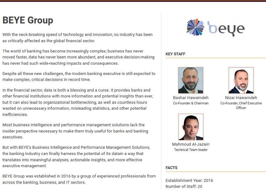 MediaScopeLLC's tweet photo. Visit the @beyegroup profile in #WhosWhoinJordanICT 2018 published by  #MediaScope, in cooperation with @intajICTJO, including profiles of 67  #IT #Software #Telecom companies &amp; a complete listing of all #ICT  sector companies in #Jordan. https://t.co/K88F68NsRs https://t.co/RZjJHs4iy0