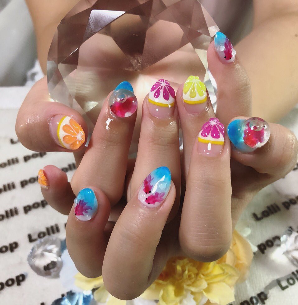 ピンクグレープフルーツネイル