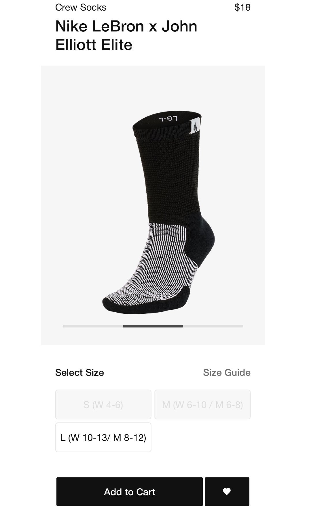 SNKR TWITR on X Lebron x John Elliott elite sock size large available on Nike https t CLljcYl4Bf S o De3zyMarz snkr twitr https t seEvIcGtnF X