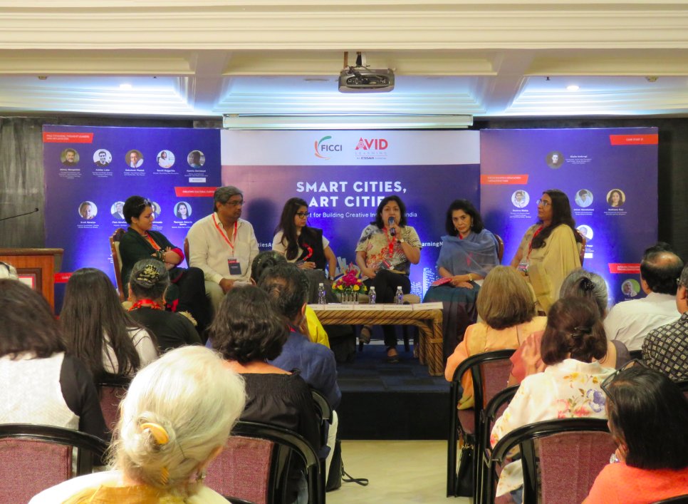 AvidLearning's tweet photo. Glimpses from our day long conference on Smart Cities Art Cities with @ficci_india.

#LearningNeverStops @_AshleyLobo @Ashufixme @tzmehta @deepagahlot @deshnamehta @bhatiadivya @syedsultan @directornscm @SanjoyRoyTWA https://t.co/ZKlHC1gj1f