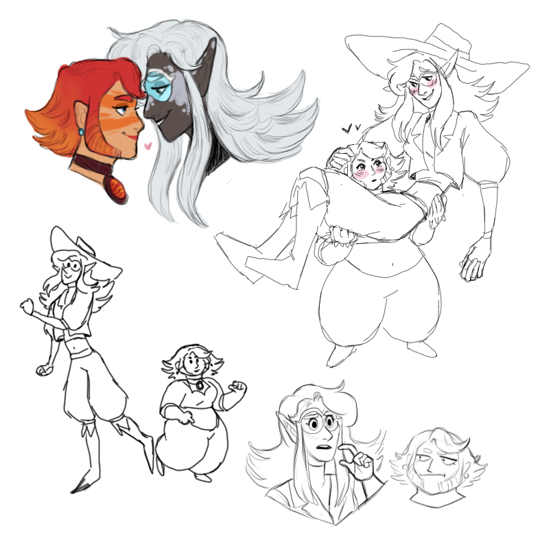 me and @Baylardian1 redesigned our old gem oc's into a dwarf + drow and I LIVE FOR THEM