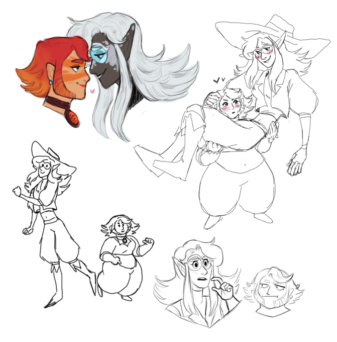 me and @Baylardian1 redesigned our old gem oc's into a dwarf + drow and I LIVE FOR THEM 